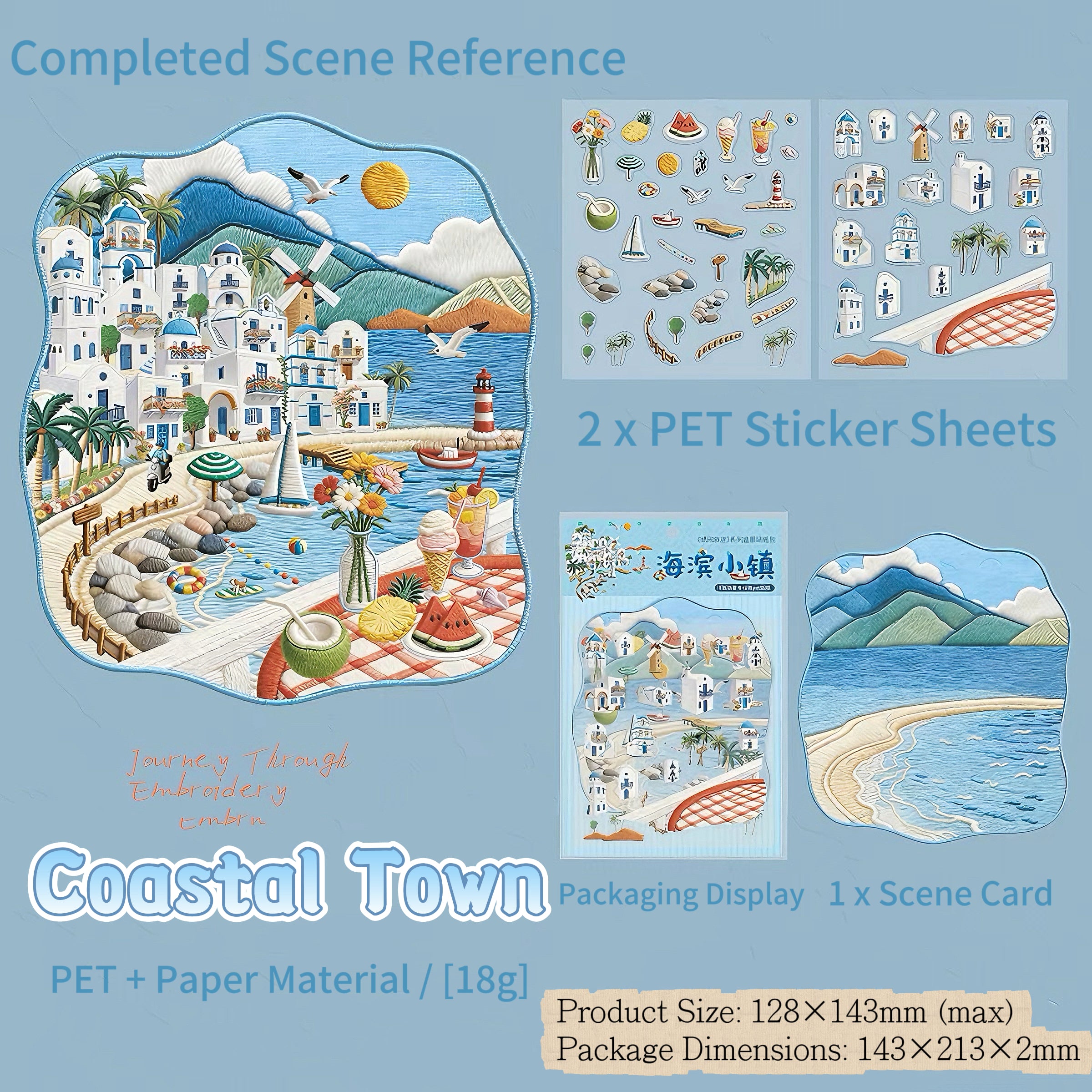 Embroidery Scene Stickers：Stitched Journey
