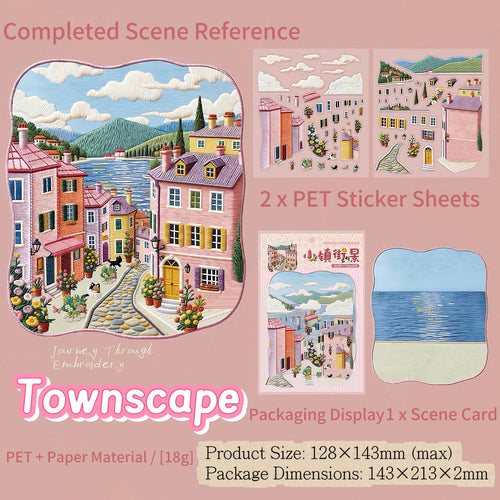 Embroidery Scene Stickers：Stitched Journey