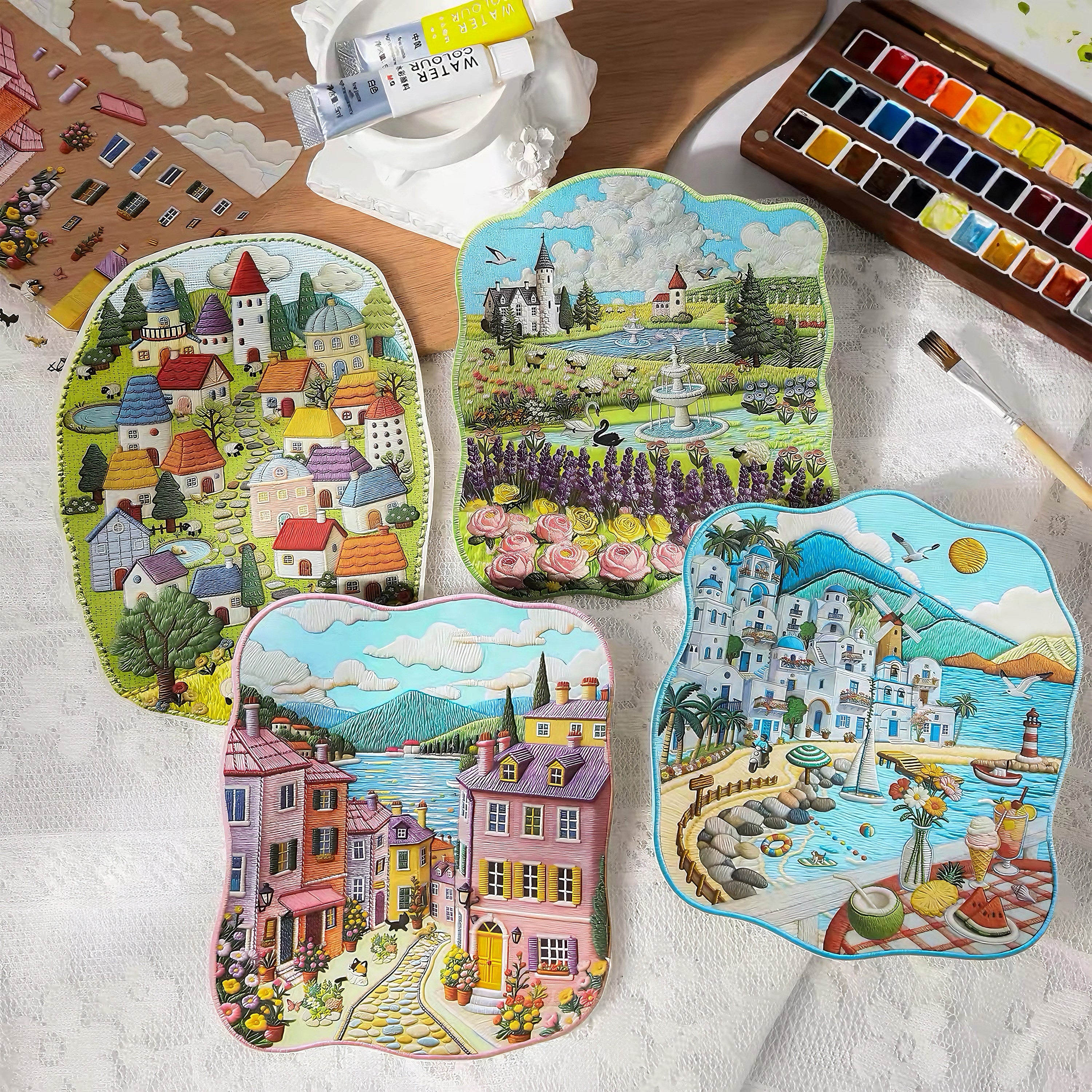 Embroidery Scene Stickers：Stitched Journey