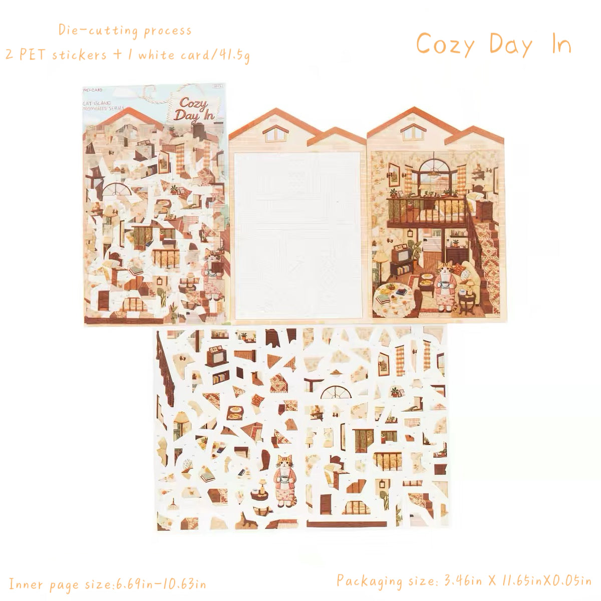 Embroidery Puzzle Stickers：CAT ISLAND Series
