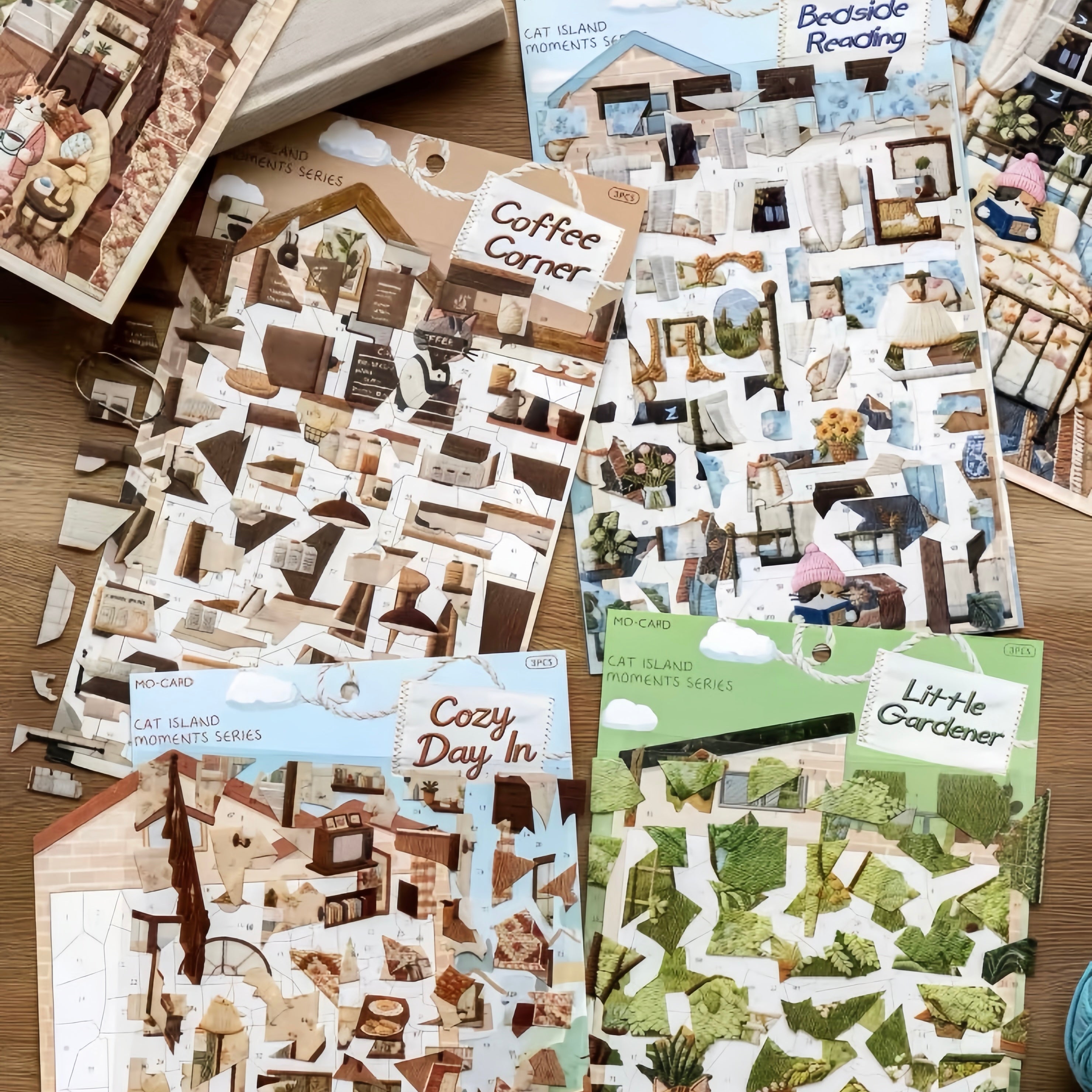 Embroidery Puzzle Stickers：CAT ISLAND Series
