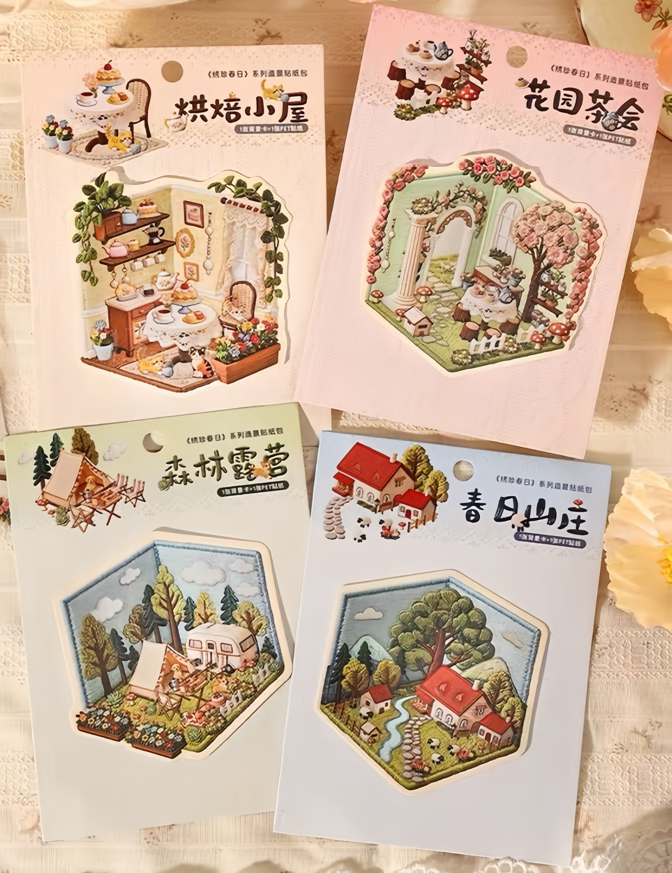 Embroidery Scene Stickers：Stitched Spring
