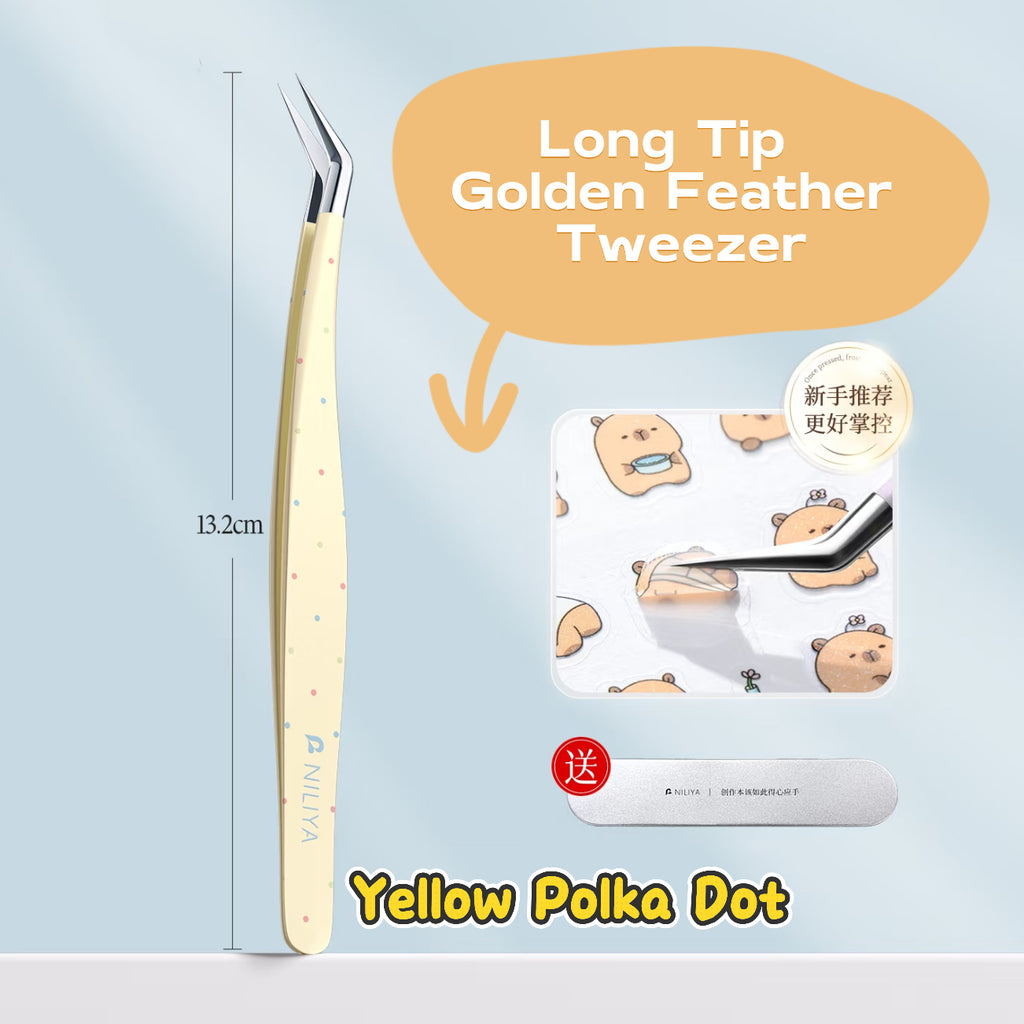 Niliya Long Tip Golden Feather Tweezer