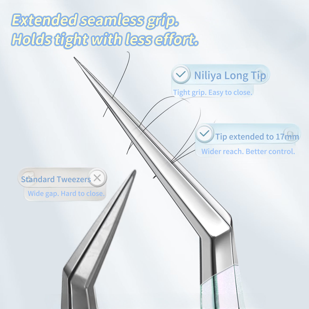 Niliya Long Tip Golden Feather Tweezer