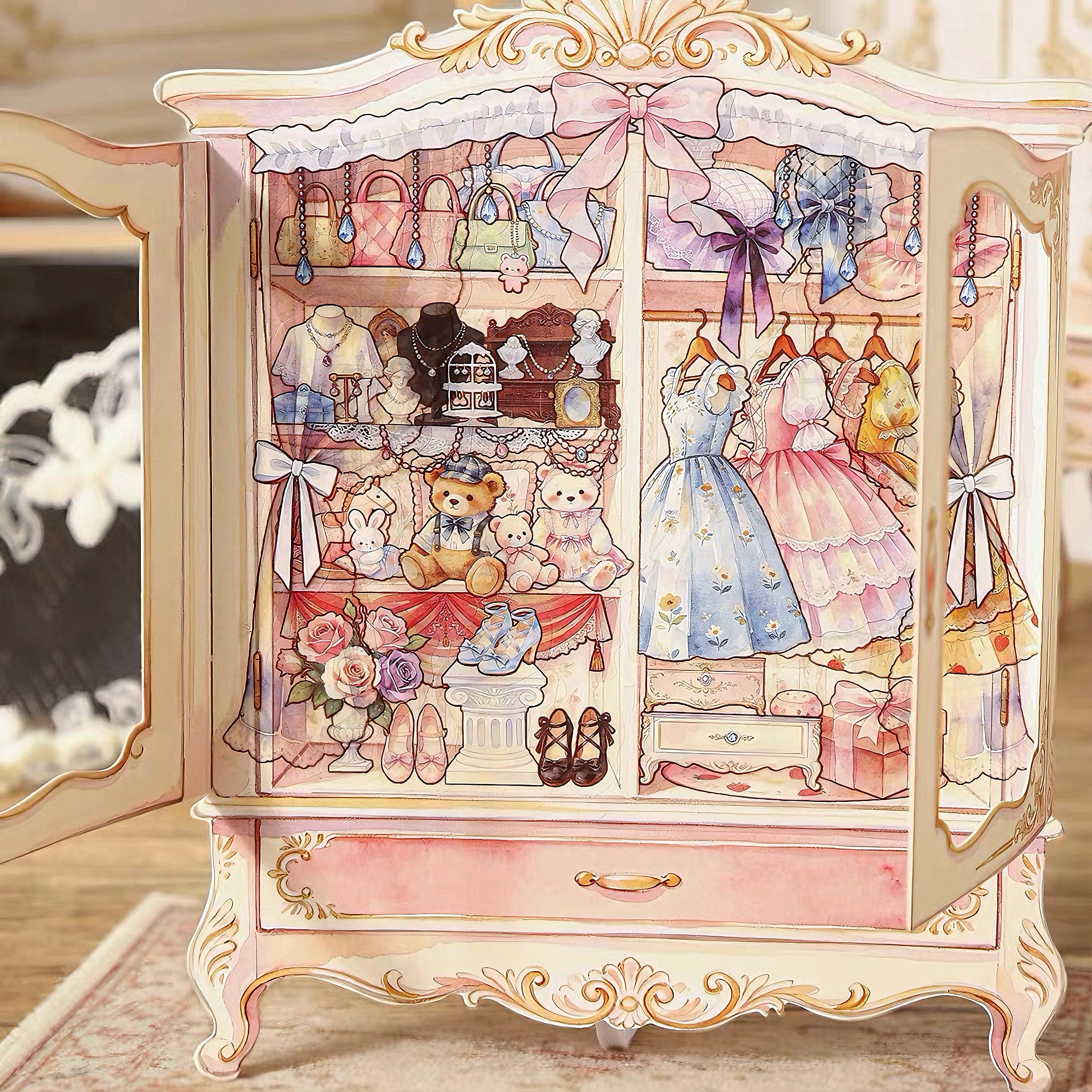 Dreamy Wardrobe & Toy Boutique Scene Sticker Set