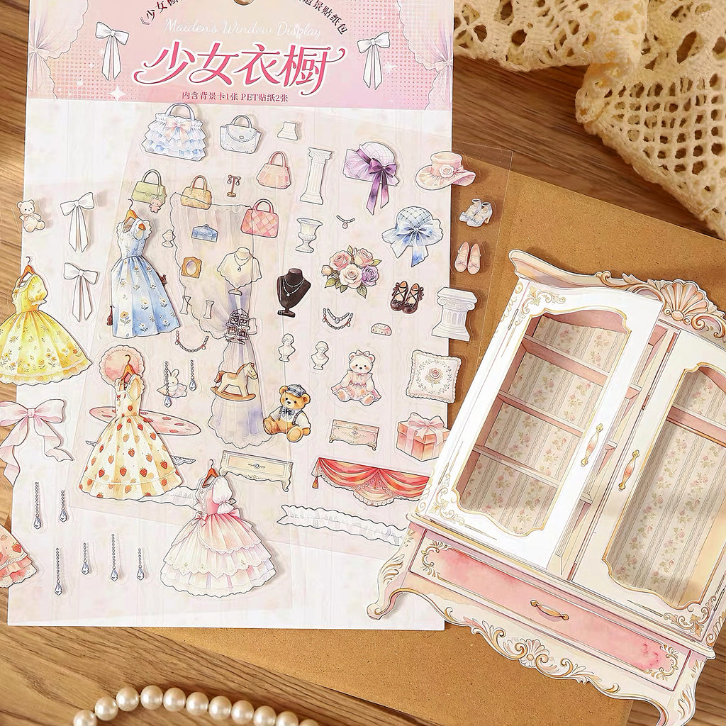 Dreamy Wardrobe & Toy Boutique Scene Sticker Set