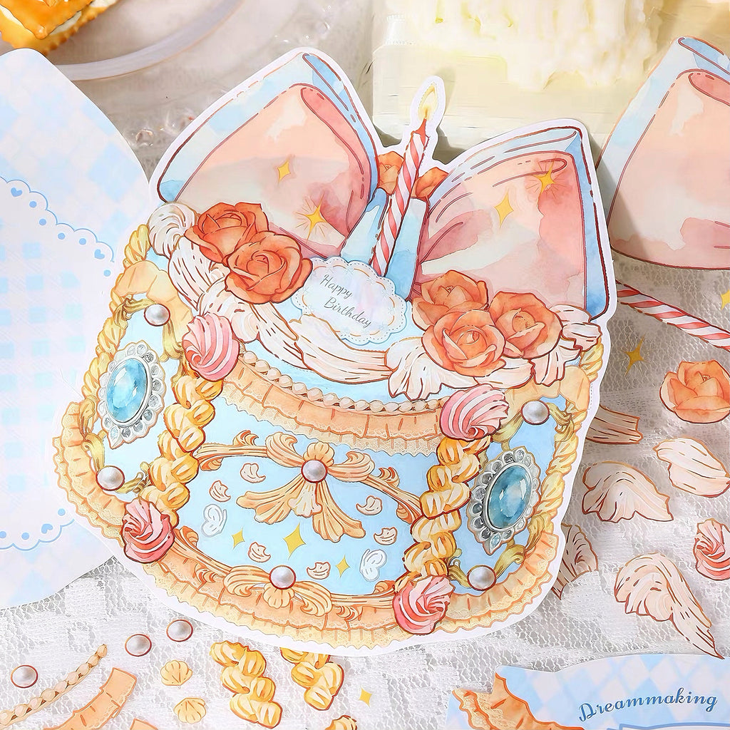 Sticker Scene Pack:Birthday Dessert(also a Cake Greeting Card)